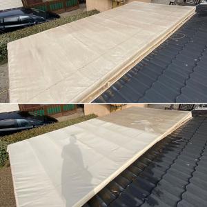 Nettoyage bâche de terrasse de mobil-home