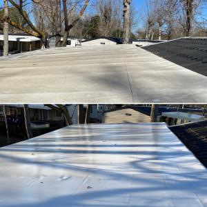 Nettoyage bâche de terrasse de mobil-home